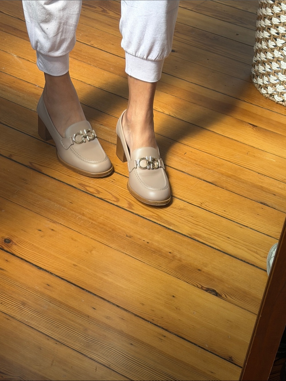 Salvatore Ferragamo Blush Nude Leather Horsebit Loafers - Picture 12 of 12